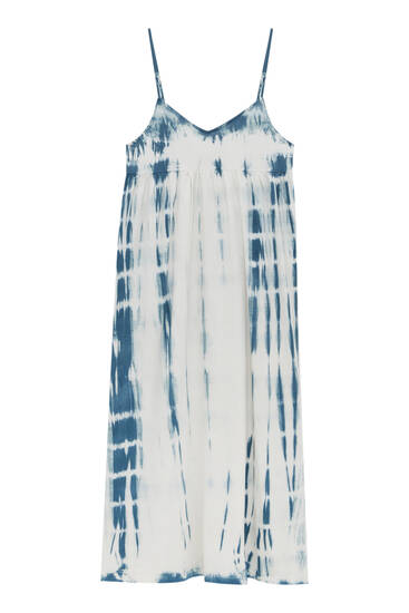 Tie-dye dress with thin straps - pull☀bear